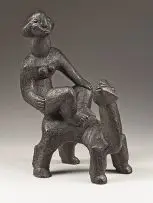 Sydney Kumalo, Man on Beast, bronze with a black patina
