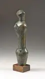 Standing Figure I by Edoardo Villa, bronze with a verdigris patina, mounted on a wooden base, sold Nov 2014