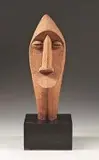 Sydney Kumalo, Mask, terracotta, mounted on a wooden base