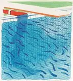 David Hockney, Pool Made with Paper and Blue Ink for Book, together with the accompanying book Paper Pools, colour lithograph