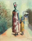 Gerard Sekoto, Senegalese Women and Child, oil on canvas