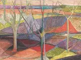 Landscape with Trees by Maud Sumner, oil on canvas laid down on board, offered Nov 2014