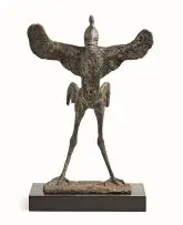 Gerard De Leeuw, Impundulu, aluminium, mounted on a wooden base
