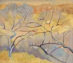 Winter Trees by Maud Sumner, oil on canvas laid down on board, offered Nov 2014