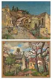 Gregoire Boonzaier, Malay Quarter, recto; Houses and Trees, verso