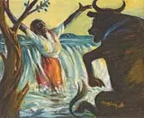 George Pemba, The Angry Gamtoos River, oil on canvas