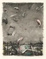 William Kentridge, The Deluge, charcoal and pastel on paper