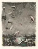 The Deluge by William Kentridge, charcoal and pastel on paper, sold Nov 2014