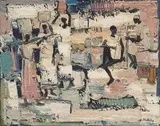 African Figures by Walter Battiss, oil on canvas, sold Nov 2014