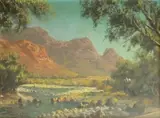 Wemmers Hoek, near Wellington by Tinus de Jongh, oil on canvas board, sold Apr 2014