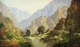 Gabriel de Jongh, River Through a Valley, oil on canvas