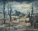 George Enslin, Landscape, oil on board