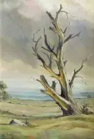 Dehydrated Tree by Christopher Tugwell, oil on board, sold Apr 2014