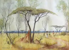 Willem Hermanus Coetzer, Returning Home, watercolour over pencil