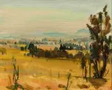 Clément Serneels, Extensive Landscape, oil on board