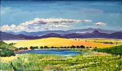 Landscape by Beezy Bailey, oil on canvas, sold Apr 2014