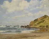 Cecil Thornley Stewart, Beach View, oil on board