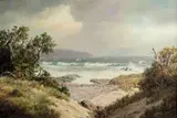 Roy Taylor, Seaward from Flagstaff, Pondoland, oil on canvas laid down on board