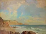 Walter Gilbert Wiles, Seascape, oil on panel