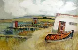 Piet Kannemeyer, Fisherman's House, Piers Beyond, oil on board