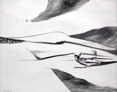 Erik Laubscher, Landscape, charcoal on paper