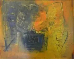 Abstract by Charles Gassner, oil on board, sold Apr 2014