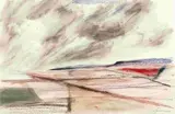 Erik Laubscher, Plateau, chalk pastel and wash on card
