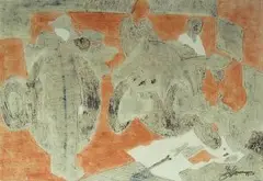 Eugene Labuschagne, Figures in an Interior, colour screenprint