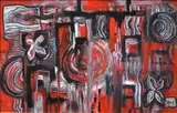 Cecily Sash, Red Abstract