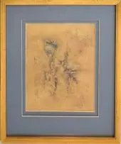 Abstract by Johnny Friedlaender, watercolour on paper laid down on board, offered Apr 2014