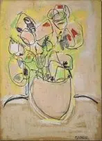 Charles Gassner, Still Life, pastel on paper laid down on board