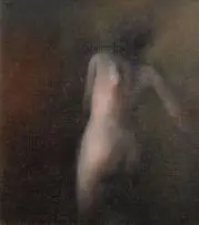 Standing Nude Looking Back by Paul Emsley, oil on canvas board, sold Apr 2014