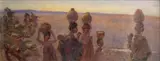 Constance Penstone, Collecting Water, watercolour on card