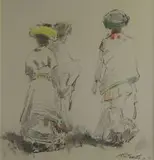 Three Xhosa Women by Titta Fasciotti, pastel and charcoal on card, offered Apr 2014