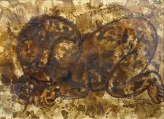 Baby by Lucas Sithole, mixed media on paper, sold Apr 2014