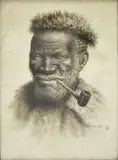 Gerard Bhengu, Man Smoking a Pipe