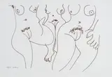 Three Nudes by Walter Battiss, screenprint, sold Apr 2014