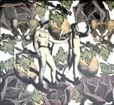 Steven Cohen, Holdup, screenprint in colours on fabric