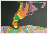 Man from Space by Walter Battiss, colour screenprint, sold Apr 2014