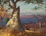 Bosveld Landskap by Willem Hermanus Coetzer, oil on board, sold Nov 2013