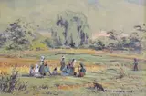 Erich Mayer, Midday Rest, watercolour