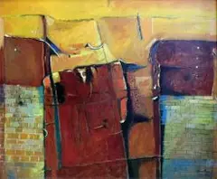Nico Roos, Construction Site, oil on canvas