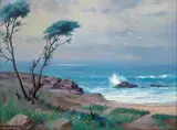 Overcast Seascape by Willem Hermanus Coetzer, oil on canvas laid down on board, offered Nov 2013