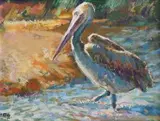 Pelican by Zakkie Eloff, oil on canvas, offered Nov 2013