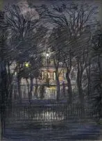 Hugo Naude, Euston Station, London, chalk pastel on paper
