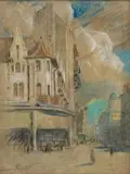 Sydney Carter, Adies Corner, Cnr. Joubert and Kerk Streets, Johannesburg, pastel on card