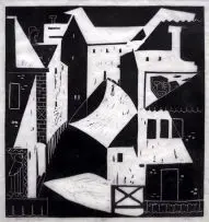 Composition by Fred Page, linocut, sold Nov 2013