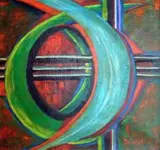 Larry Scully, The Rhythms of Africa, Abstract 02, oil on canvas
