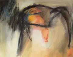 Abstract Composition I by Fred Schimmel, oil and airbrush on paper, offered Nov 2013