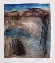 Abstract Landscape II by Fred Schimmel, monotype, offered Nov 2013